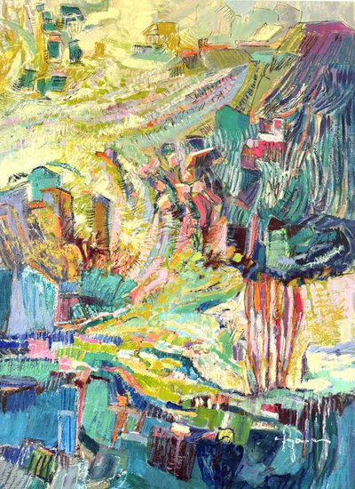 Vibrant Mountain Village by Dorothy Fagan