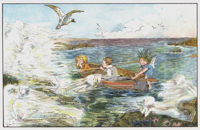 Love-in-a-Mist introduces them to the Sea Mists on the rocks by Dorothy Furniss