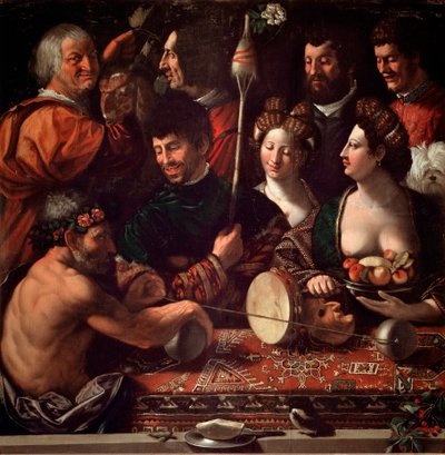 Bambocciata (burlesque painting). Witchcraft or allegory of Hercules by Giovanni Luteri dit Dosso Dossi by Dosso Dossi