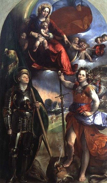 Madonna and Child with St. George and St. Michael by Dosso Dossi