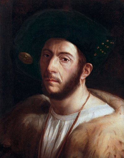 Portrait of Man, Probably Cesare Borgia (1475-1507) (detail) by Dosso Dossi