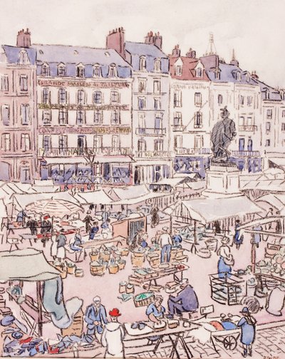 Place Nationale, Dieppe, c.1910 by Douglas Fox Pitt