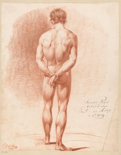 Standing Male Nude, Seen from the Back (2nd Prize 1819) by Douwe de Hoop