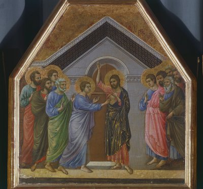 Altarpeice: The Incredulity of St Thomas (detail) by Duccio di Buoninsegna