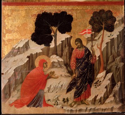 Appearance of Jesus to Mary Magdalene after resurrection (Maesta altarpiece) by Duccio di Buoninsegna