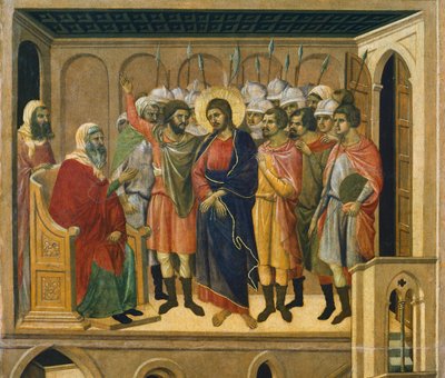 Christ Before the High Priest (detail) by Duccio di Buoninsegna