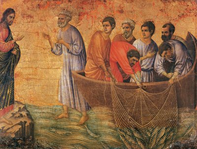 Christ at the Sea of Galilee (detail) by Duccio di Buoninsegna