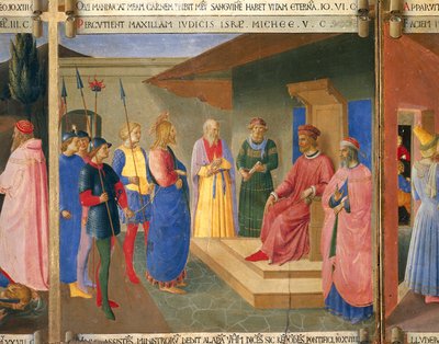 Christ before Caiaphas, detail by Duccio di Buoninsegna