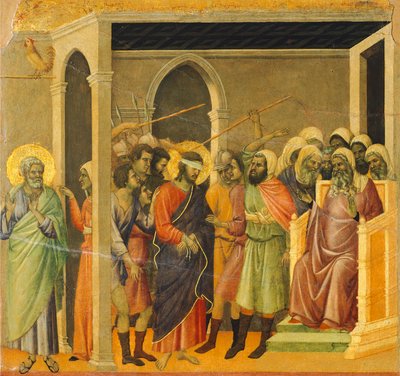 Christ Mocked (detail) by Duccio di Buoninsegna