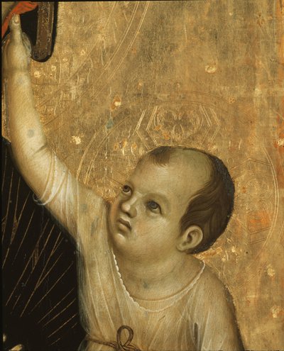 Crevole Madonna (detail) by Duccio di Buoninsegna