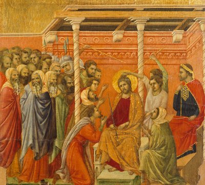 Crowning with Thorns (detail) by Duccio di Buoninsegna