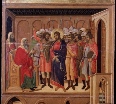 Jesus in front of Annas (Maesta altarpiece) by Duccio di Buoninsegna