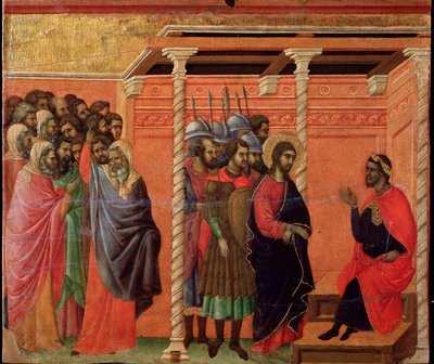 Jesus in front of Pontius Pilate by Duccio di Buoninsegna