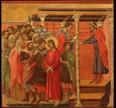 Pontius Pilate Washes His Hands: Maesta Altarpiece by Duccio di Buoninsegna