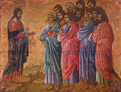 The Appearance of Christ on Mountain in Galilee (detail) by Duccio di Buoninsegna