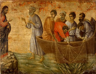 The Second Miraculous Sin: The Apparition of Christ to the Apostles on Lake Tiberiad by Duccio di Buoninsegna