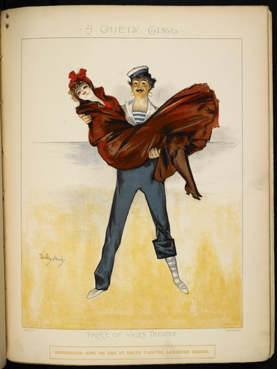 A girl in the arms of Auguste, a bathing attendant, on the Riviera (illustration) by Dudley Hardy