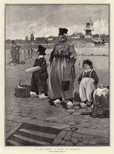 At The Ferry, a Study at Volendam by Dudley Hardy