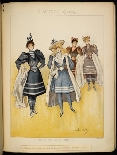 Four of the ladies, in their bathing costumes, on the beach at the Riviera. by Dudley Hardy
