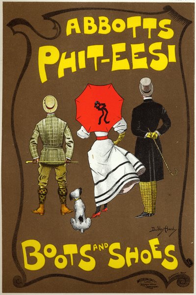 Abbots Phit-ees, Boots and Shoes Store, London. Poster by Dudley Hardy, England, c.1890 (poster) by Dudley Hardy