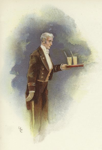 Waiter Carrying Drinks by Dudley Hardy