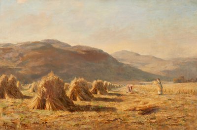 Harvesting Near Dumyat, Ochil Hills by Duncan Cameron