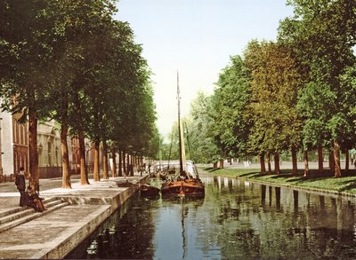 Sailing barge on the Princess Canal in the Hague by Dutch Photographer