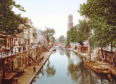 View looking down the Oudegracht in Utrecht by Dutch Photographer