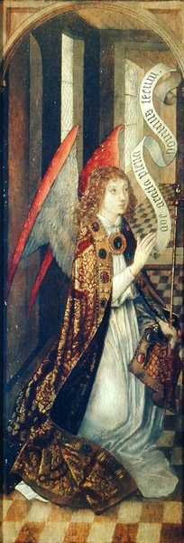 Angel Holding a Banner, from an Annunciation Scene by Dutch School