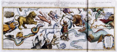 Celestial map of the constellations: Orion, Taurus, Aries, Pisces etc by Dutch School
