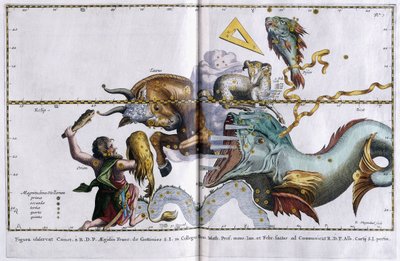 Celestial Map of the Constellations: Orion, Taurus, Aries and Pisces by Dutch School