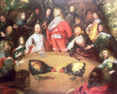 Charles I at a Cockfight by Dutch School
