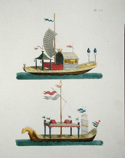 Chinese ornamental boats, from 