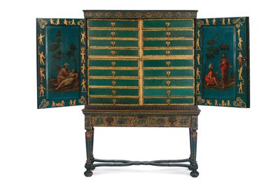 Collectors cabinet on stand, c.1700-30 by Dutch School