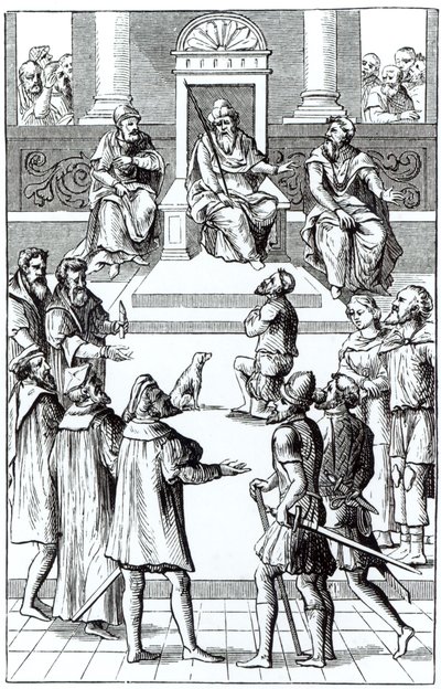 Confession for Amends Before the Tribunal, after a Woodcut in Praxis Rerum Criminalium by Joos de Damhouder (1507-81) Published Antwerp, 1556 by Dutch School
