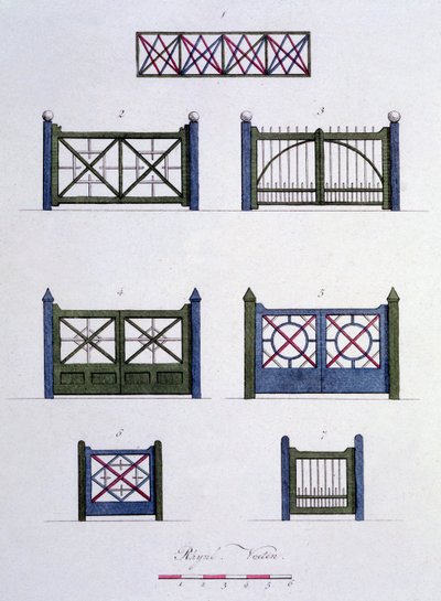 Designs from Magazine of Garden Gems by G. van Laar, published 1802 by Dutch School
