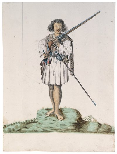 Drawing from an album of natives of Brazil, Africa, Persia and the East India by Dutch School