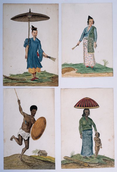 Drawing from an Album of Natives of Brazil, Africa, Persia and the East India by Dutch School