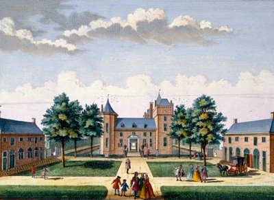 Facade of Assumburg Castle, from Het Zeganpralent Kennemerlant by Hendrick de Leth and Matthias Brouerius Van Nidek, published c.1700-1730 by Dutch School