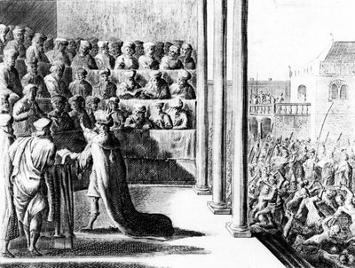Herod the Great accuses his sons, Alexander and Aristobulus, of treason. c.1700 by Dutch School