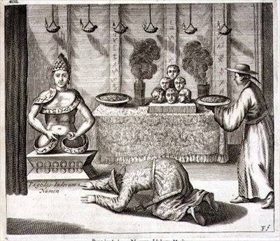 Interior of a Temple to an Indian God, from 