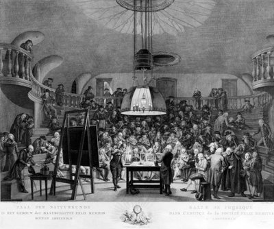J. H. van Swinden Demonstrating the Generation of Electricity to the Felix Meritis Society, Amsterdam, c.1800 by Dutch School