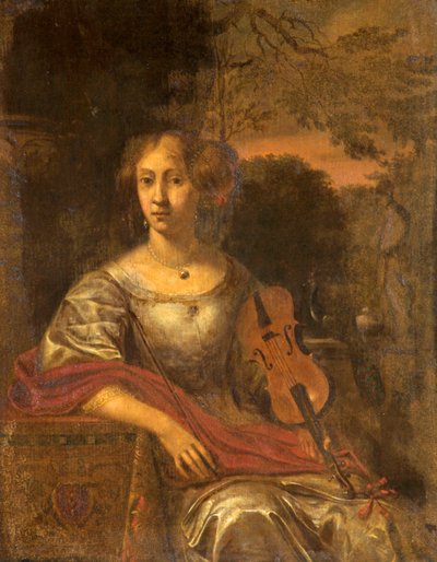 Lady with a Violin, c.1675 by Dutch School