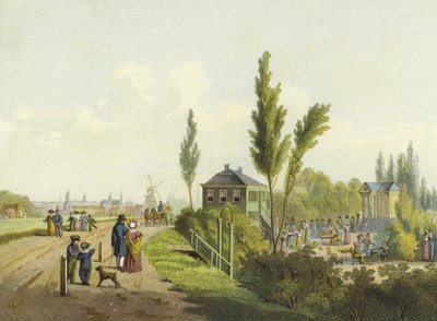 Land en Yzigt, Garden Outside the Haarlemmer Poort, Amsterdam, 19th Century by Dutch School