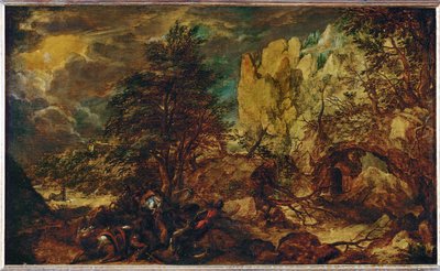 Landscape at Night by Dutch School