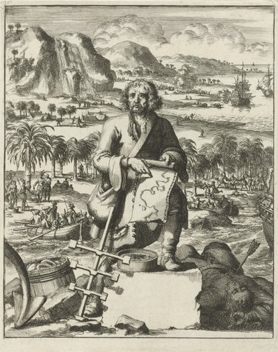 Louis Hennepin Landing in North America, pub. 1688 by Dutch School