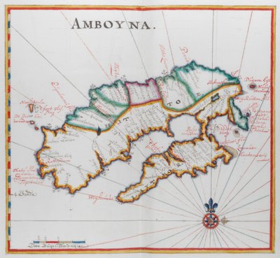 Map of Amboyna, Island in the Indian Ocean by Dutch School