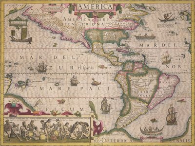 Map of America, from the Mercator Atlas, published by Jodocus Hondius, Amsterdam, 1606 by Dutch School
