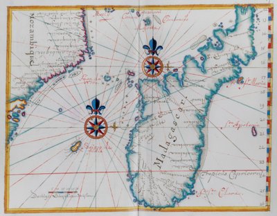 Map of part of the coast of Mozambique and the island of Madagascar by Dutch School
