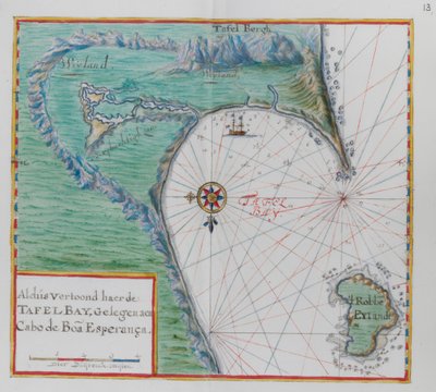 Map of the Cape of Good Hope. Table Bay, South Africa by Dutch School